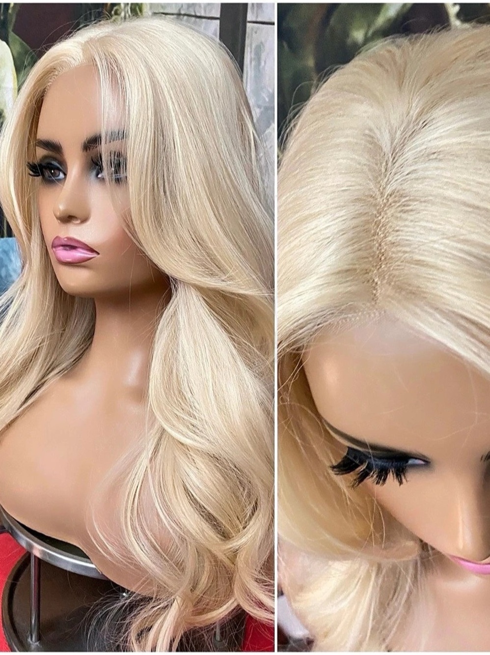 NEW Pre-styled custard Hollywood Blonde Lace Front Wig